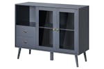 Homcom 2 Glass Doors Sideboard | Storage | Grey Homcom 2 Glass Doors Sideboard | Storage | Grey