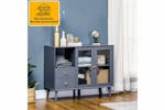Homcom 2 Glass Doors Sideboard | Storage | Grey Homcom 2 Glass Doors Sideboard | Storage | Grey