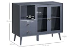 Homcom 2 Glass Doors Sideboard | Storage | Grey Homcom 2 Glass Doors Sideboard | Storage | Grey