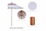 Outsunny 2.7m Double Tier Parasol Umbrella | Cream White/Teak Outsunny 2.7m Double Tier Parasol Umbrella | Cream White/Teak