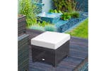 Outsunny Footstool with Soft Cushion | Rattan | Black Outsunny Footstool with Soft Cushion | Rattan | Black