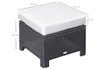 Outsunny Footstool with Soft Cushion | Rattan | Black Outsunny Footstool with Soft Cushion | Rattan | Black