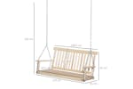 Outsunny Outdoor 2 Seater Wooden Swing Chair with Hanging Chain | Natural Outsunny Outdoor 2 Seater Wooden Swing Chair with Hanging Chain | Natural