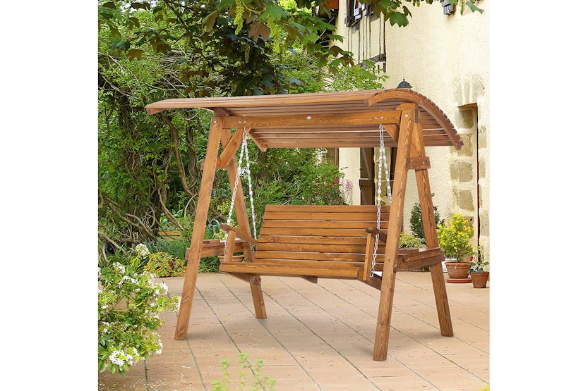 Outsunny 2 Seater Garden Swing Seat Swing Chair | Brown Outsunny 2 Seater Garden Swing Seat Swing Chair | Brown