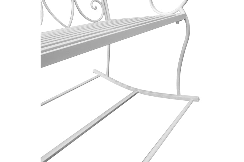Outsunny 2-Seater Iron Rocking Chair | Milk White Outsunny 2-Seater Iron Rocking Chair | Milk White