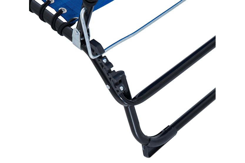 Outsunny Folding Sun Lounger | Black/Navy Blue Outsunny Folding Sun Lounger | Black/Navy Blue
