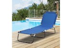 Outsunny Portable Folding Sun Lounger | Blue Outsunny Portable Folding Sun Lounger | Blue
