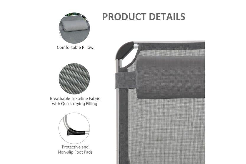 Outsunny Folding Outdoor Reclining Sun Lounger Chair | Dark Grey Outsunny Folding Outdoor Reclining Sun Lounger Chair | Dark Grey