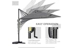 Outsunny Square Overhanging Umbrella with Cross Base | Dark Grey Outsunny Square Overhanging Umbrella with Cross Base | Dark Grey