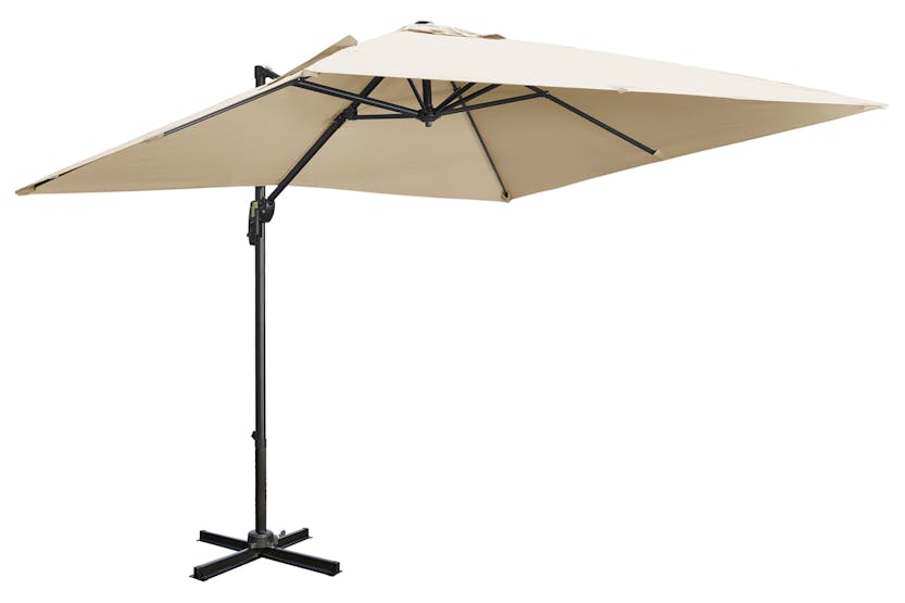 Outsunny Overhanging Cantilever Umbrella | Cream White Outsunny Overhanging Cantilever Umbrella | Cream White