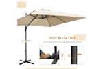 Outsunny Overhanging Cantilever Umbrella | Cream White Outsunny Overhanging Cantilever Umbrella | Cream White