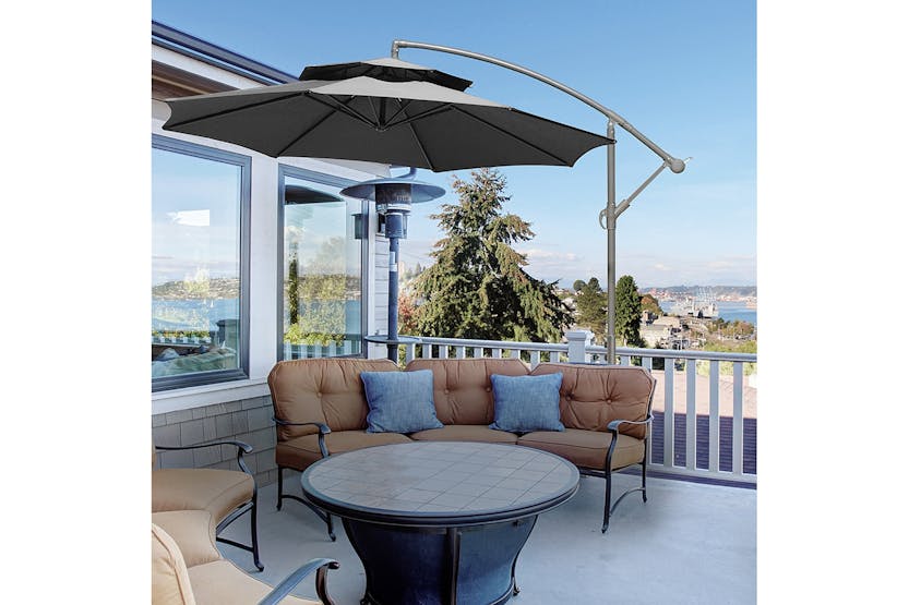 Outsunny 2.7m Garden Banana Parasol Cantilever Umbrella | Dark Grey Outsunny 2.7m Garden Banana Parasol Cantilever Umbrella | Dark Grey