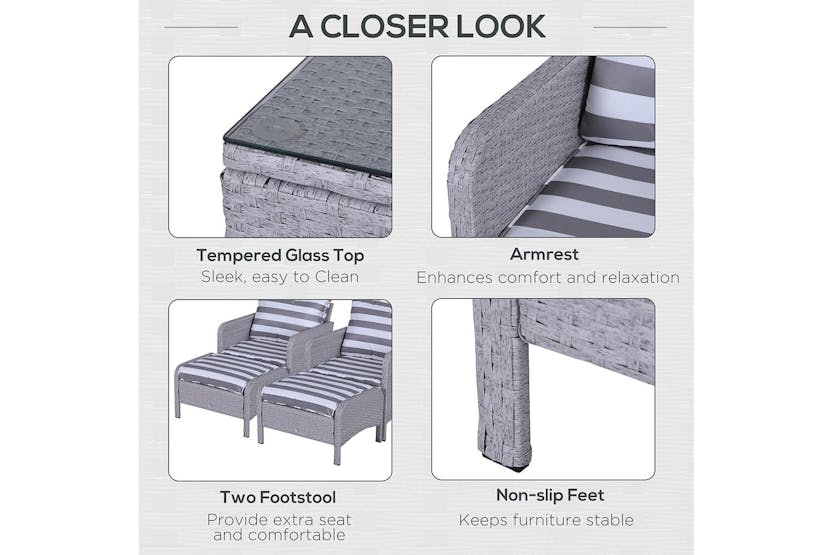 Outsunny Garden Furniture Set | Grey/White Outsunny Garden Furniture Set | Grey/White