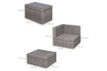 Outsunny Rattan Garden Sofa Set with Glass Top Table | 5 Pieces | Grey Outsunny Rattan Garden Sofa Set with Glass Top Table | 5 Pieces | Grey