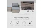 Outsunny Rattan Garden Sofa Set with Glass Top Table | 5 Pieces | Grey Outsunny Rattan Garden Sofa Set with Glass Top Table | 5 Pieces | Grey
