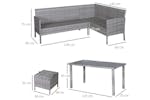 Outsunny Garden Outdoor Dining with Sofa Set | Mixed Grey Outsunny Garden Outdoor Dining with Sofa Set | Mixed Grey