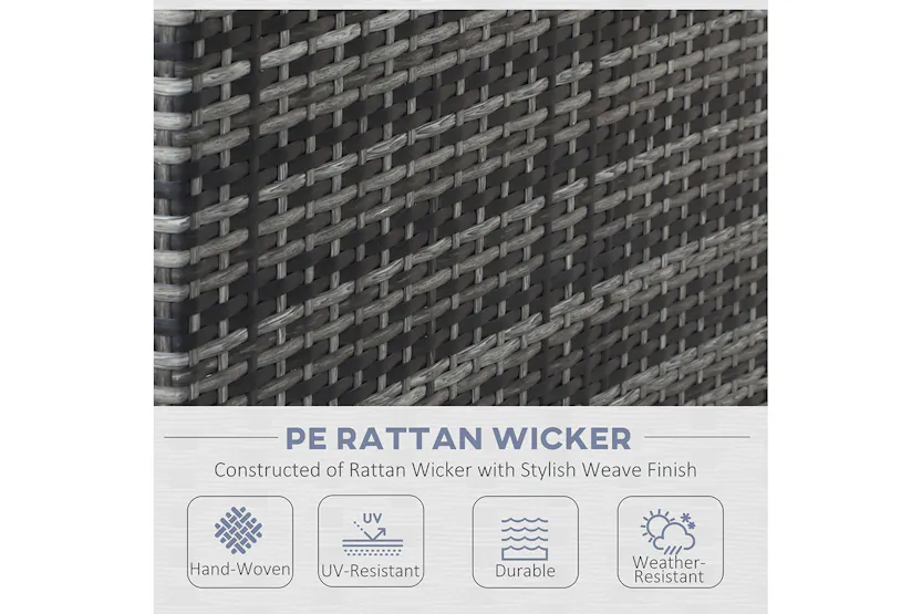 Outsunny Garden Rattan Sofa and Furniture Set | Mixed Grey Outsunny Garden Rattan Sofa and Furniture Set | Mixed Grey