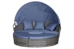 Outsunny 6 Seater Rattan Sun Bed Furniture Set | Grey/Blue | 5 Pieces Outsunny 6 Seater Rattan Sun Bed Furniture Set | Grey/Blue | 5 Pieces