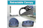 Outsunny 6 Seater Rattan Sun Bed Furniture Set | Grey/Blue | 5 Pieces Outsunny 6 Seater Rattan Sun Bed Furniture Set | Grey/Blue | 5 Pieces