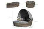 Outsunny Patio Round Daybed Furniture Set | Grey Outsunny Patio Round Daybed Furniture Set | Grey