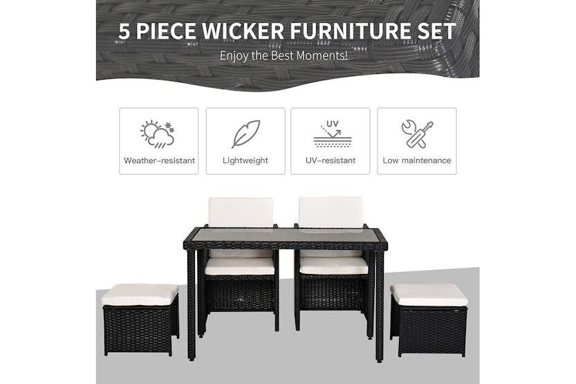 Outsunny Rattan Set | Black Outsunny Rattan Set | Black