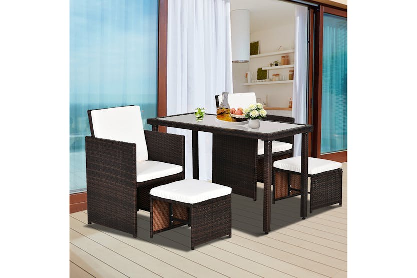 Outsunny Rattan Garden Dining Set | Brown Outsunny Rattan Garden Dining Set | Brown