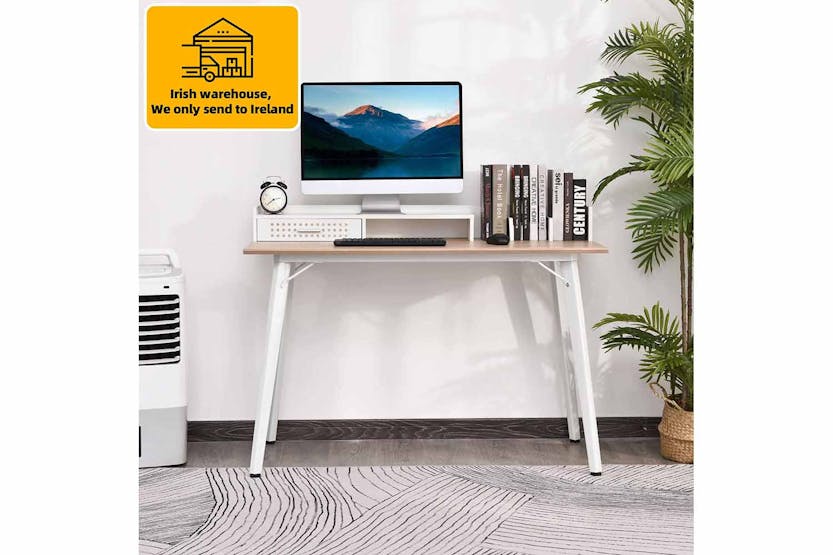 Homcom Writing Desk with Drawer| Brown/White Homcom Writing Desk with Drawer| Brown/White