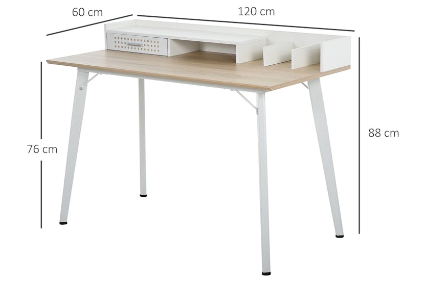 Homcom Writing Desk with Drawer| Brown/White Homcom Writing Desk with Drawer| Brown/White