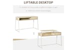 Homcom Compact Computer Desk | Natural/White Homcom Compact Computer Desk | Natural/White