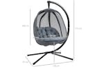 Outsunny Hanging Egg Chair with Cushion | Black/Grey Outsunny Hanging Egg Chair with Cushion | Black/Grey