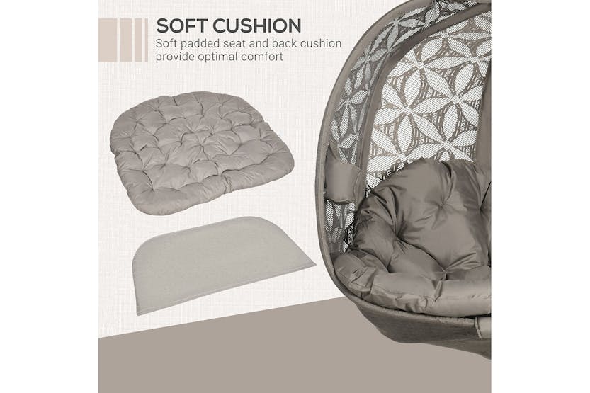 Outsunny Outdoor Double Hanging Chair | Sand Brown/Black Outsunny Outdoor Double Hanging Chair | Sand Brown/Black