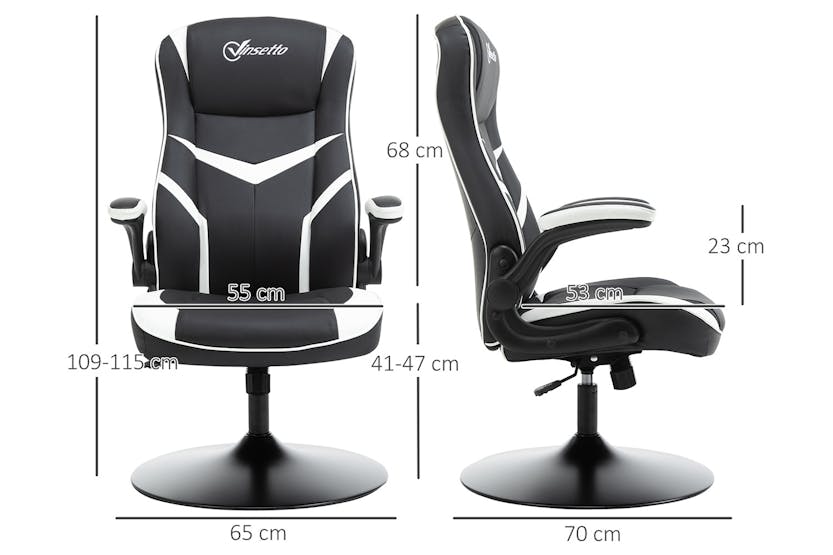 Vinsetto Adjustable Height Gaming Chair | Black/White Vinsetto Adjustable Height Gaming Chair | Black/White
