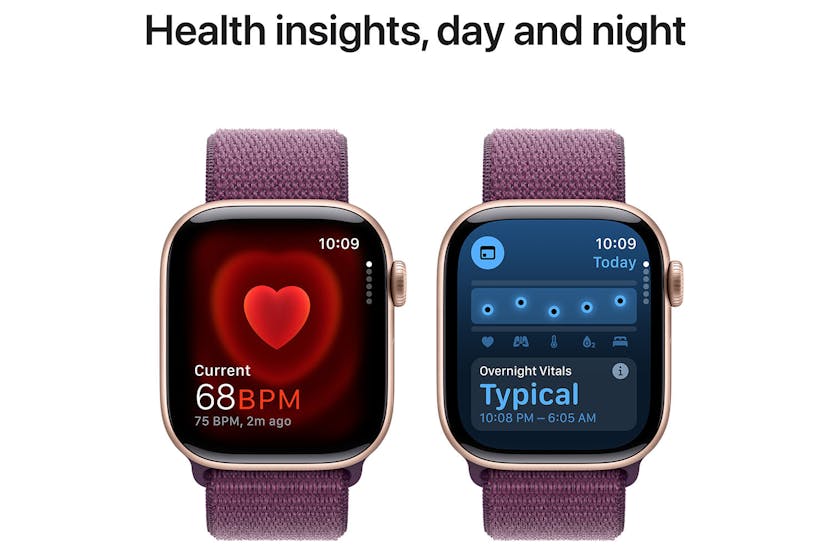 Apple Watch Series 10 GPS + Cellular | 42mm | Rose Gold Aluminium Case with Plum Sport Loop Apple Watch Series 10 GPS + Cellular | 42mm | Rose Gold Aluminium Case with Plum Sport Loop