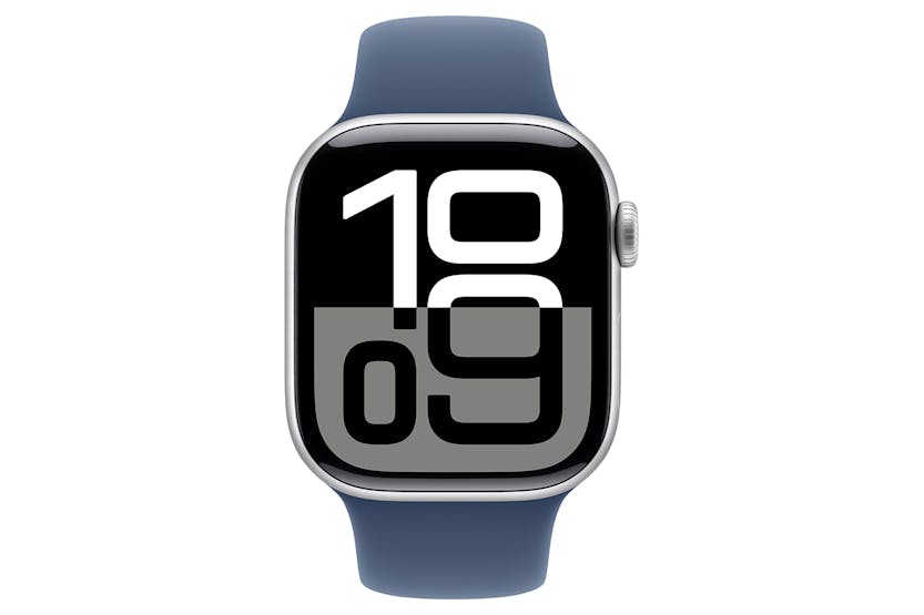 Apple Watch Series 10 GPS + Cellular | 42mm | Silver Aluminium Case with Denim Sport Band M/L Apple Watch Series 10 GPS + Cellular | 42mm | Silver Aluminium Case with Denim Sport Band M/L