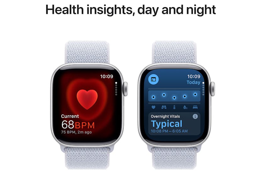 Apple Watch Series 10 GPS + Cellular | 42mm | Silver Aluminium Case with Blue Cloud Sport Loop Apple Watch Series 10 GPS + Cellular | 42mm | Silver Aluminium Case with Blue Cloud Sport Loop