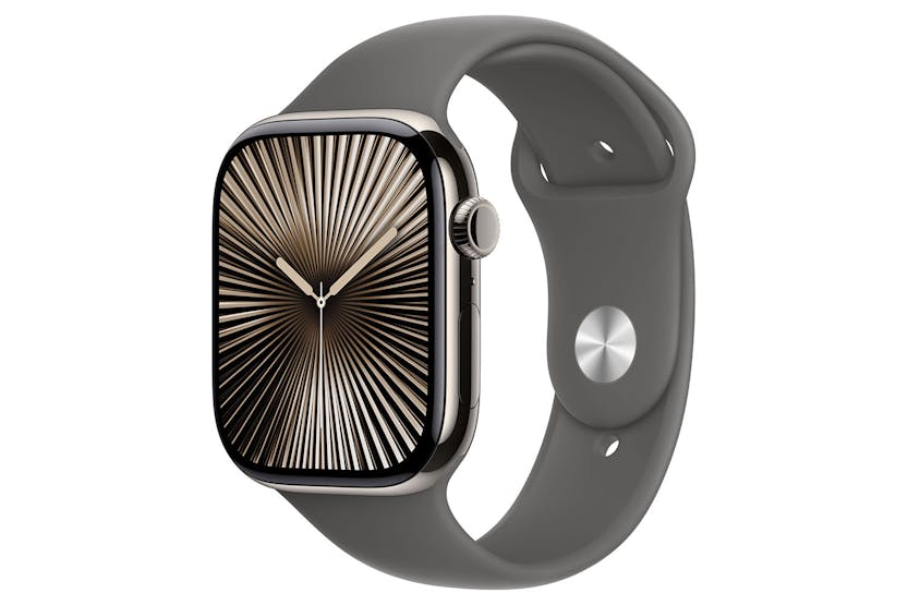 Apple Watch Series 10 GPS + Cellular | 46mm | Natural Titanium Case with Stone Grey Sport Band M/L Apple Watch Series 10 GPS + Cellular | 46mm | Natural Titanium Case with Stone Grey Sport Band M/L