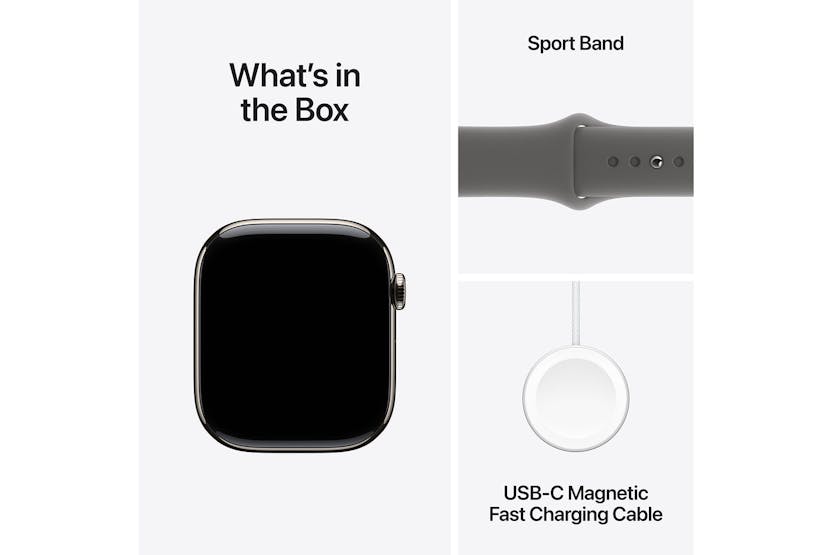 Apple Watch Series 10 GPS + Cellular | 46mm | Natural Titanium Case with Stone Grey Sport Band M/L Apple Watch Series 10 GPS + Cellular | 46mm | Natural Titanium Case with Stone Grey Sport Band M/L