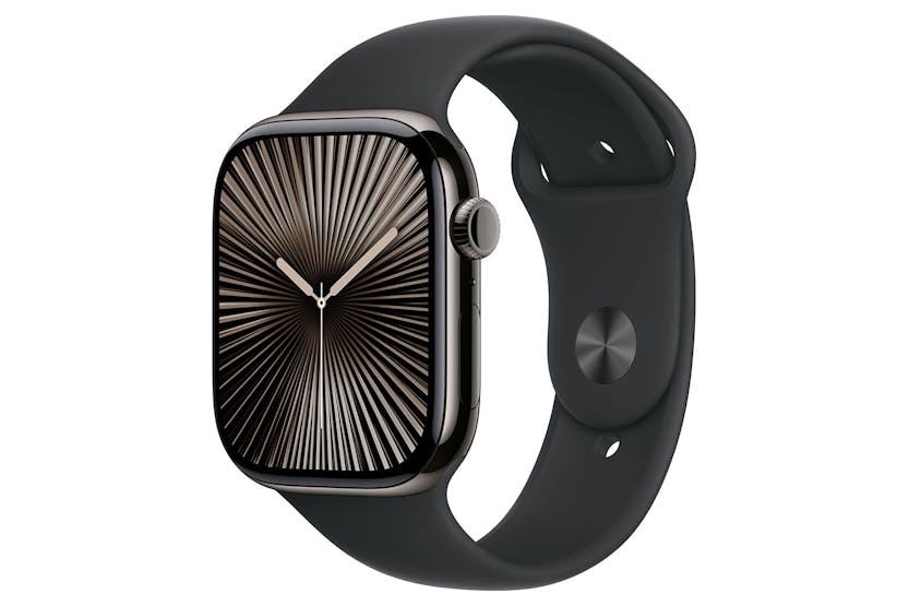 Apple Watch Series 10 GPS + Cellular | 46mm | Slate Titanium Case with Black Sport Band S/M Apple Watch Series 10 GPS + Cellular | 46mm | Slate Titanium Case with Black Sport Band S/M