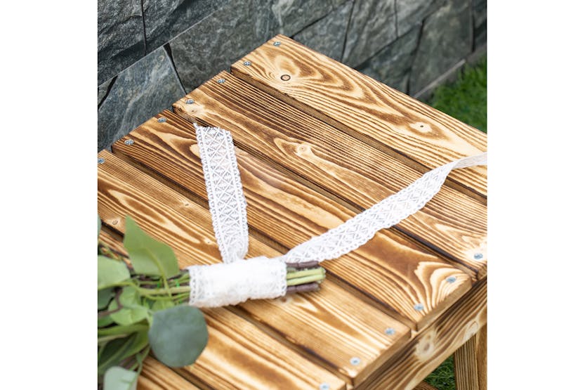 Outsunny 2 Seater Wooden Garden Bench | Carbonised Outsunny 2 Seater Wooden Garden Bench | Carbonised