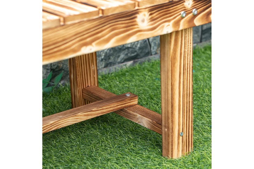 Outsunny 2 Seater Wooden Garden Bench | Carbonised Outsunny 2 Seater Wooden Garden Bench | Carbonised