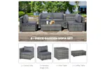 Outsunny Rattan Corner Sofa Set | Grey Outsunny Rattan Corner Sofa Set | Grey