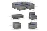 Outsunny Rattan Corner Sofa Set | Grey Outsunny Rattan Corner Sofa Set | Grey