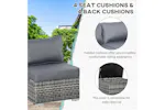 Outsunny Rattan Corner Sofa Set | Grey Outsunny Rattan Corner Sofa Set | Grey