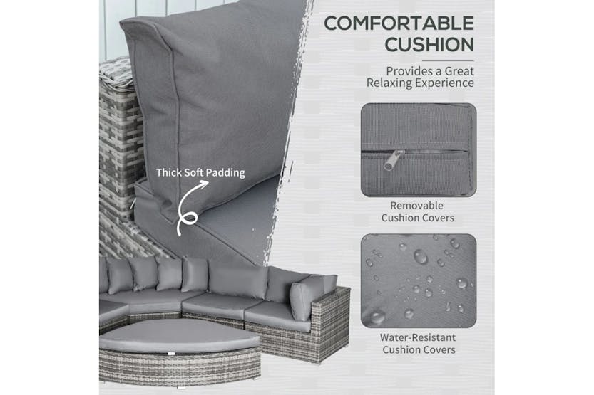Outsunny Outdoor Rattan Sofa Set | Grey Outsunny Outdoor Rattan Sofa Set | Grey