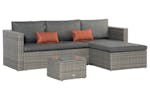 Outsunny Outdoor PE Rattan Sofa Set | Grey Outsunny Outdoor PE Rattan Sofa Set | Grey