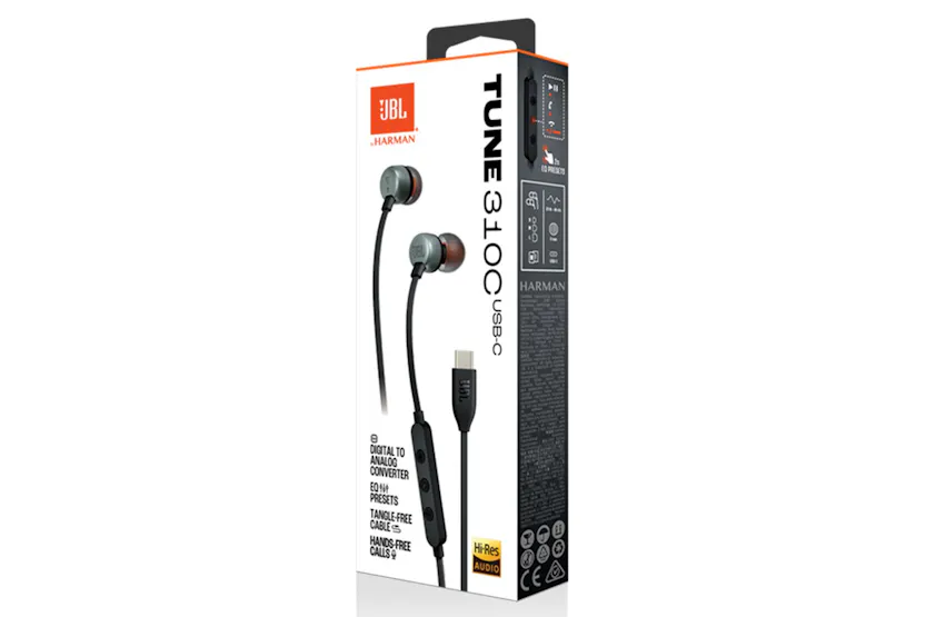 JBL Tune 310C USB-C In-Ear Earphones | Black JBL Tune 310C USB-C In-Ear Earphones | Black