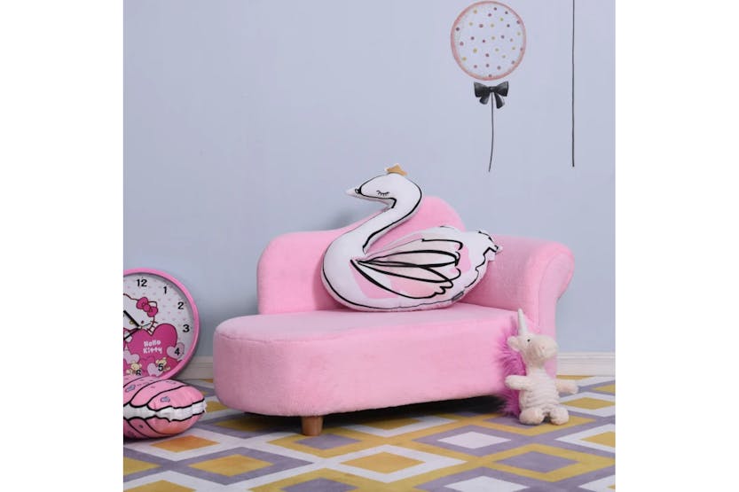 Homcom Toddlercouch Wooden Frame Kids Sofa | Pink Homcom Toddlercouch Wooden Frame Kids Sofa | Pink