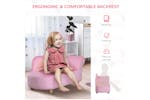 Homcom Toddlercouch Wooden Frame Kids Sofa | Pink Homcom Toddlercouch Wooden Frame Kids Sofa | Pink
