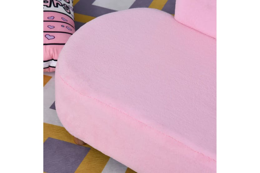 Homcom Toddlercouch Wooden Frame Kids Sofa | Pink Homcom Toddlercouch Wooden Frame Kids Sofa | Pink