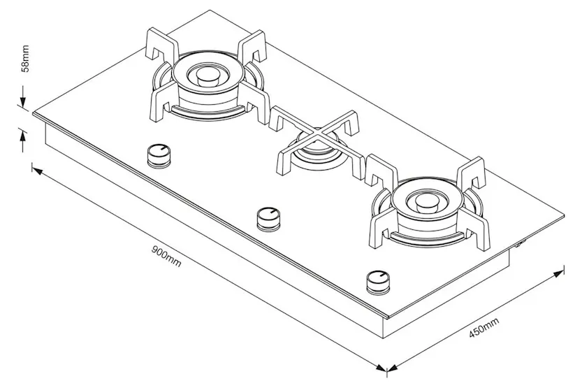 Fisher & Paykel 90cm Gas on Glass Hob | CG903DLPGB4 Fisher & Paykel 90cm Gas on Glass Hob | CG903DLPGB4